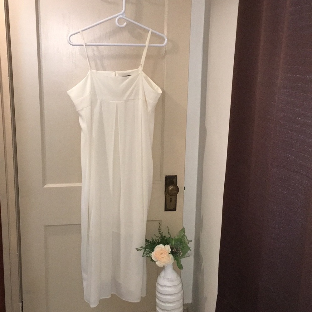 Off white thin strap dress